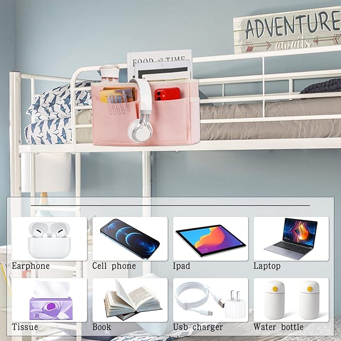 Bedside Caddy Bedside Storage Organizer Hanging Bunk Bed Dorm Room - Image 3