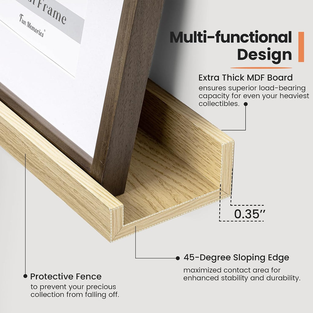 Picture Ledge Shelf, 16 Inch Long Floating Shelves Set of 6, Picture