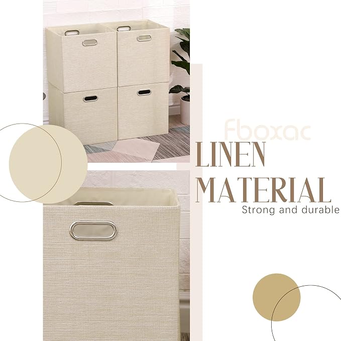 Cube Storage Bins 13×13 Inch Linen Foldable Box - Image 4