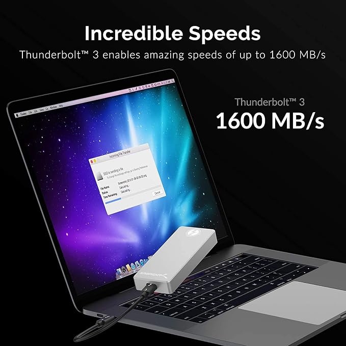 SABRENT Thunderbolt 3 Certified M.2 NVMe SSD Tool Free Solid Aluminum Enclosure - Image 9