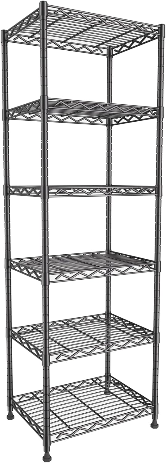 GIOTORENT 6-Tier Storage Shelves Standing Shelving Metal Units