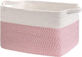 Goodpick Large Woven Blanket Basket 21.6" x 14.9" x 11.8" Storage Baskets by Goodpick