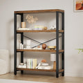 4-Tier 39.37" Wide Heavy Duty Bookshelf, Industrial Wood and Metal Bookshelf by WelcometoIABIFO