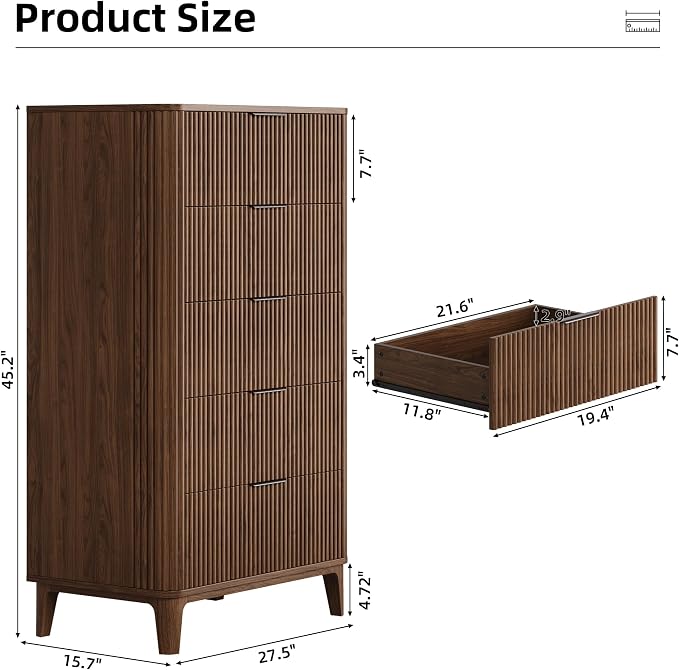Fluted Dresser for Bedroom - Image 2