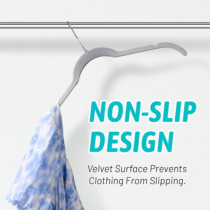 Premium Velvet Shirt Hangers 30 Pack, Space-Saving Non-Slip Felt Hanger - Image 5