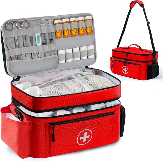 Medicine Organizer and Storage Bag Empty, Family First Aid Box, Pill Bottle by TGCUR