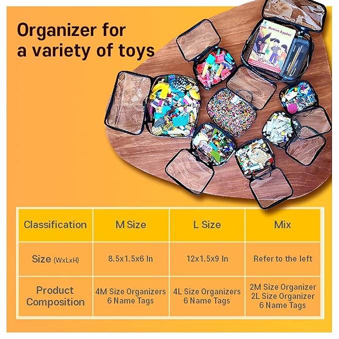 holay 4 Packs PVC Zippered Blocks Set, Board game Storage Organizer Case - Image 7