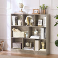 LEYAOYAO 8 Cube Bookshelf with Base, 3 Tier Mid-Century Modern Grey Bookcase by LEYAOYAO-Findtheshiningpointofyourideallife%EF%BC%81