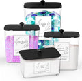 4 Pack Clear Laundry Pods Container & Dryer Sheet Holder, Plastic Square by COAZEX