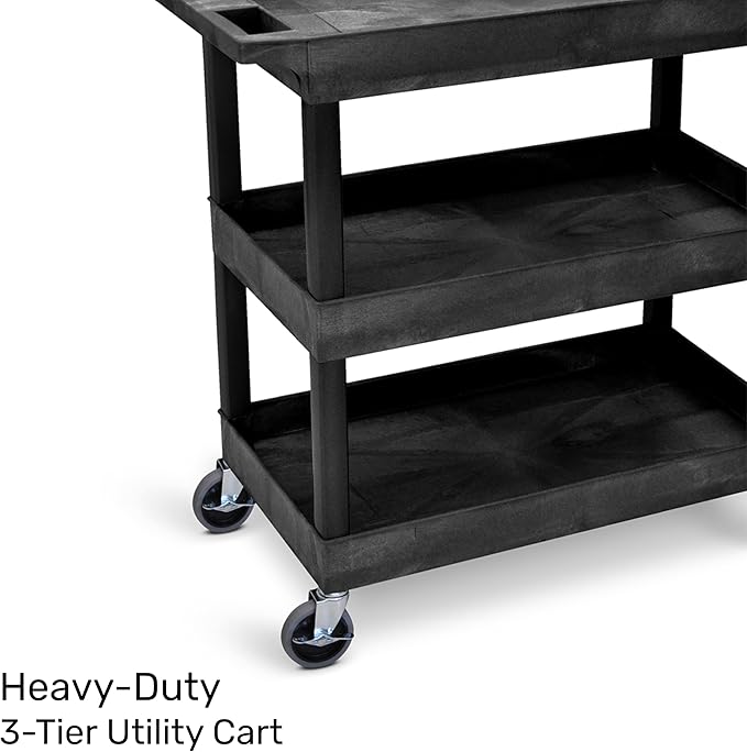 Tubstr 3-Tier Rolling Utility Cart 2-Pack | Each Supports up to 300 lbs. - Image 2
