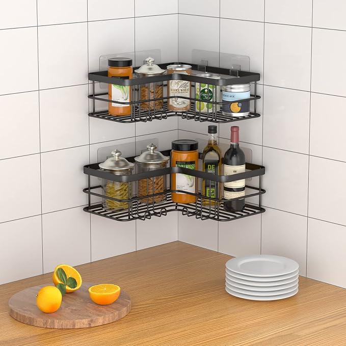 Yazoni Corner Shower Caddy, Adhesive Shower Shelves No Drilling, Rustproof - Image 6