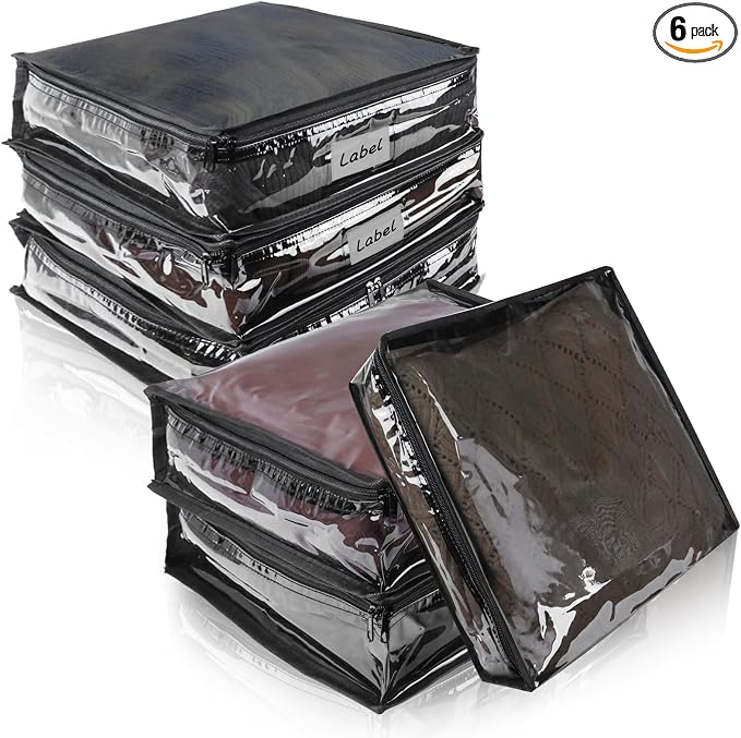 Clear Zippered Storage Bags Plastic Sweater Storage Bags by Heonay