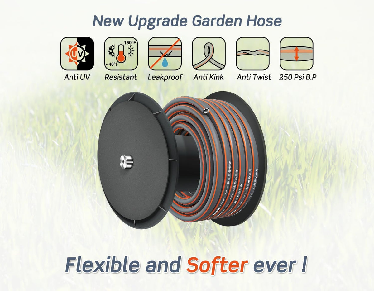 Blütezeit Retractable Garden Hose Reel, 1/2'' x 100ft Hose Reel