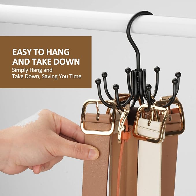ZEDODIER Belt Hanger, Belt Rack Closet Accessories Organizer, Maximum 24 - Image 6