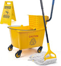 Kefanta 35 Qt Side Press Wringer Combo Commercial Mop Bucket on Wheels Set by KeFanta