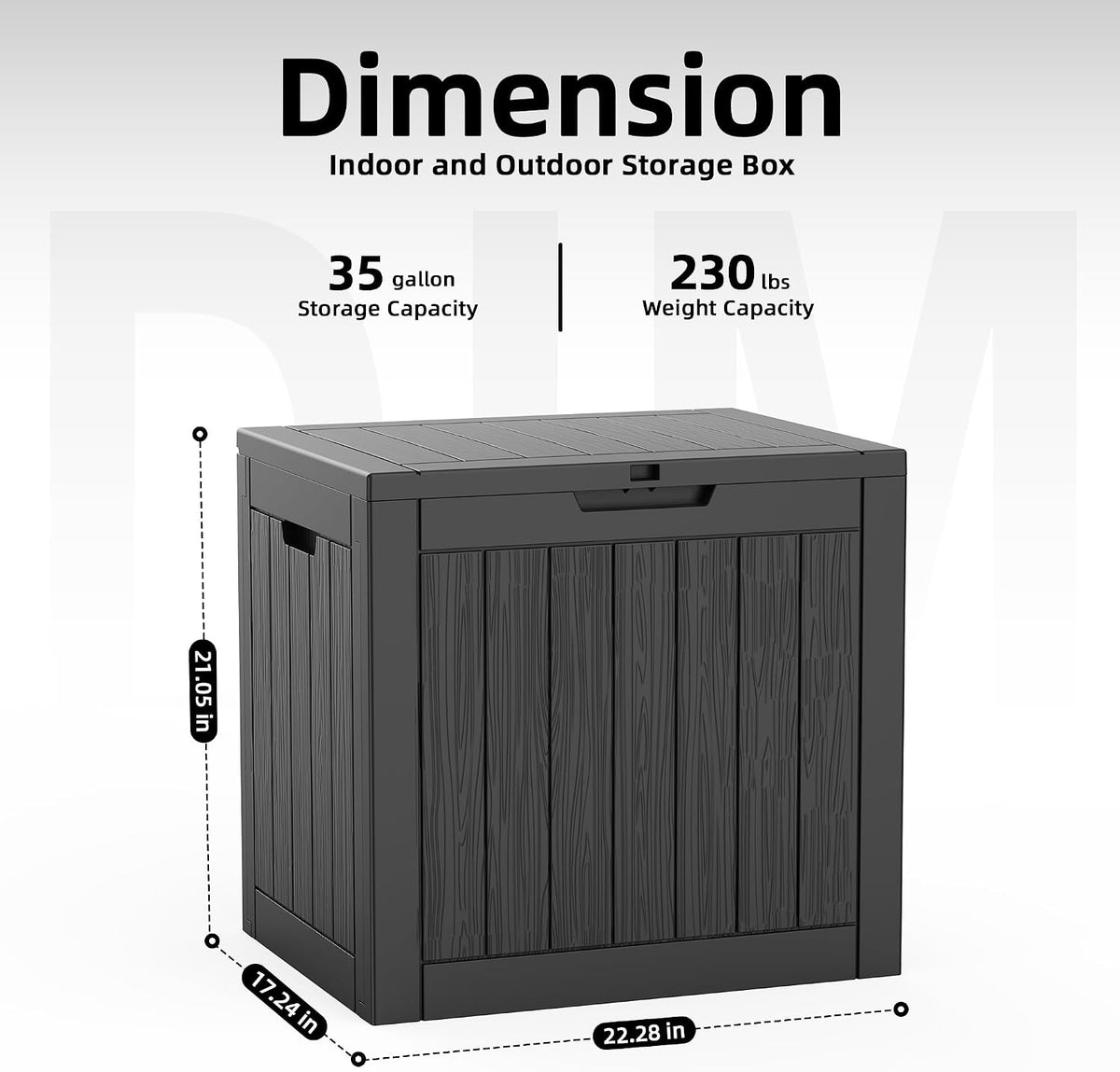35 Gallon Outdoor Deck Box, Lockable Waterproof Outdoor Storage Boxes