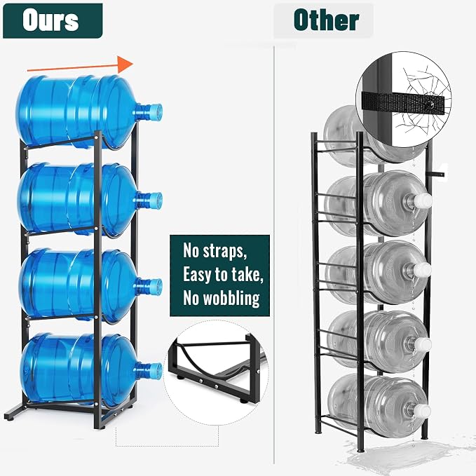 MYLOLF 5 Gallon Water Jug Holder : 4 Tier Water Jug Stand Holder - Image 4