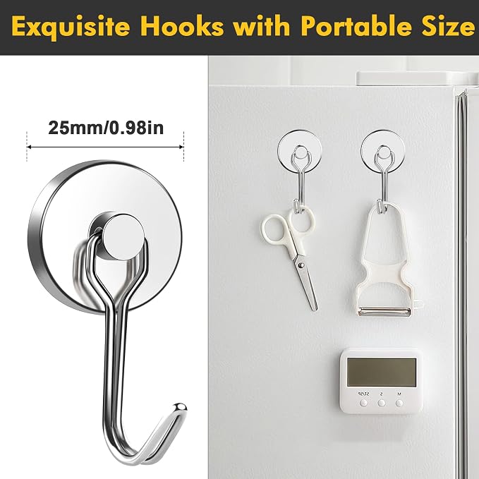 MIKEDE Magnetic Hooks, 80LB+ Swivel Swing Strong Magnetic Hooks Heavy Duty - Image 3