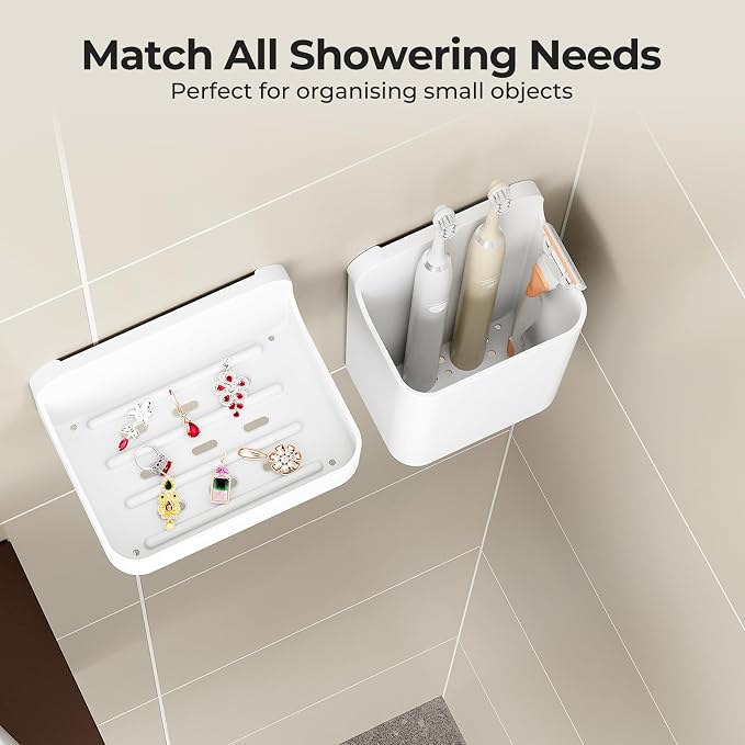 Orimade Shower Caddy 4-Pack, No-Drill Adhesive Shelves - Image 3