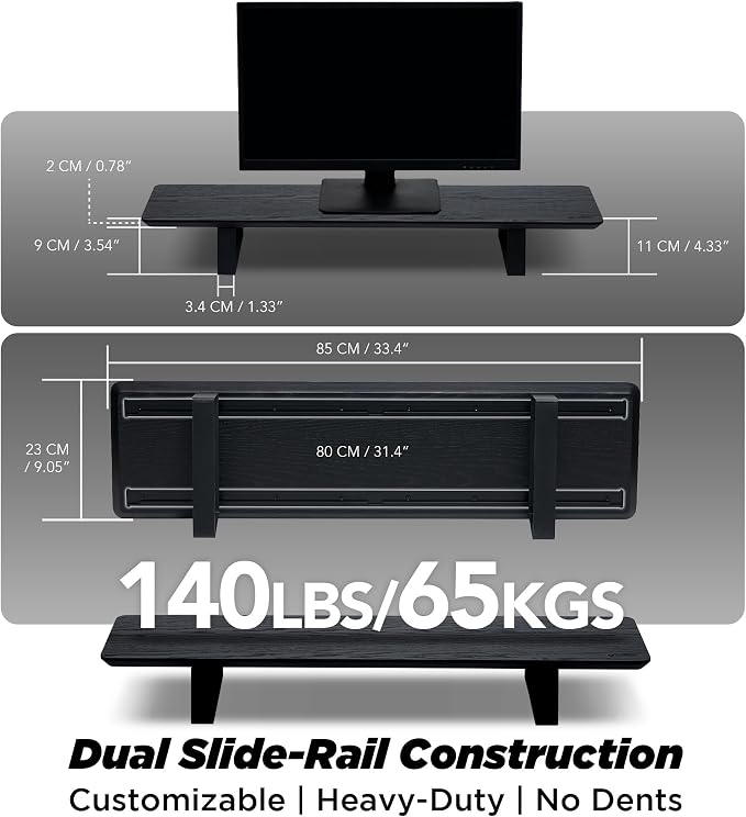 Moodular Wooden Monitor Stand 33.4” Desk Organizer - Image 4