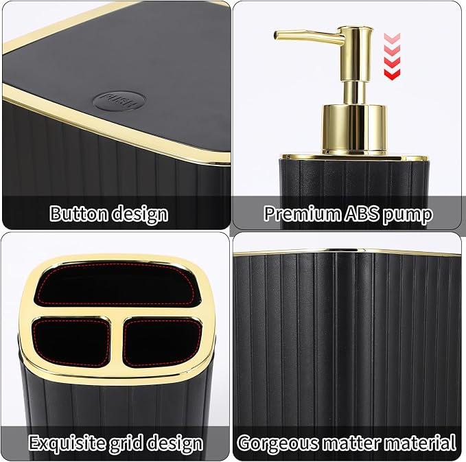 Bathroom Set with Shower Curtain and Rugs- 25PC Bathroom Accessory Set - Image 7
