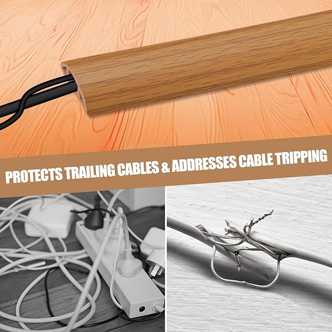 Floor Cord Cover Self Adhesive Cord Hider, 10FT Cable Management, Extension - Image 6