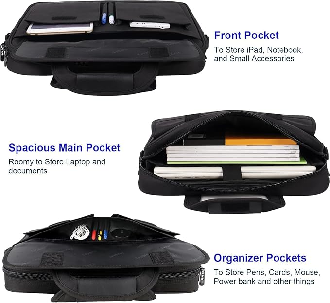 Taygeer 17 inch Laptop Bag, Professional Business Office Briefcase - Image 2