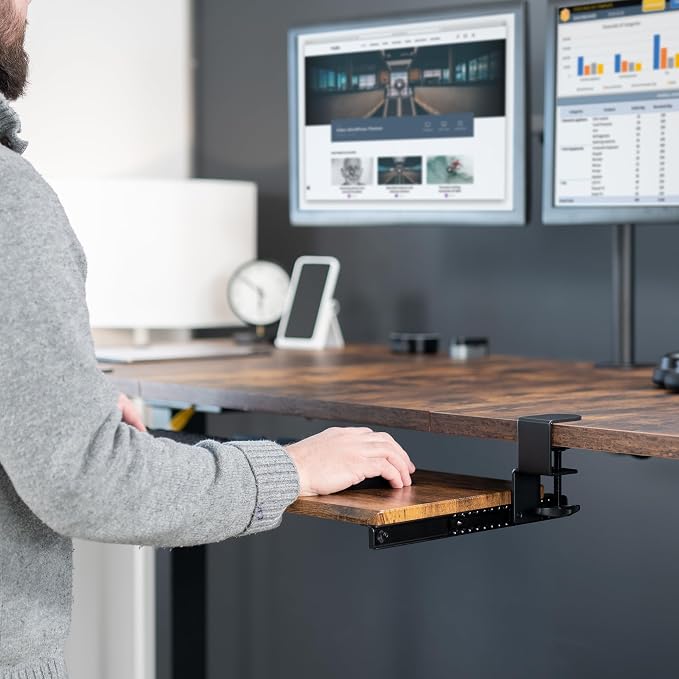 VIVO Extra Long Clamp-on Computer Keyboard and Mouse Under Desk Slider Tray - Image 7