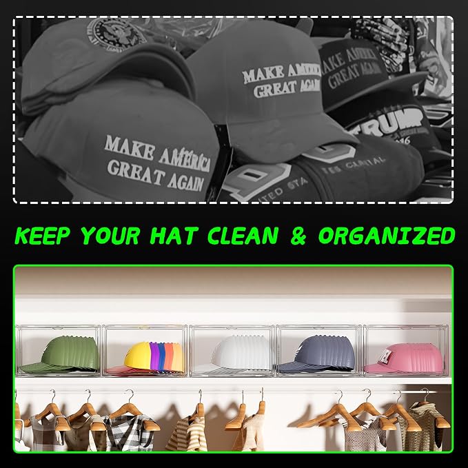 Hat Organizer Box, 2 Pack Hat Storage - Image 4