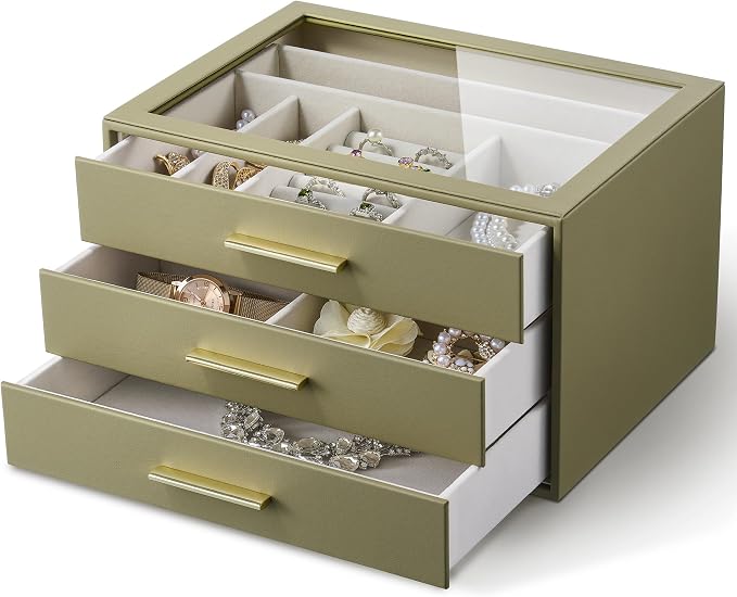 Jewelry Box Organizer Case for Women: 3-Layer Jewelry Storage Case - Image 9