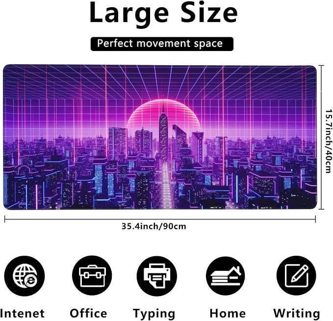Desk Mat, Cyberpunk Gaming Mouse Pad, XXL Extended Mouse Pad Mat - Image 3