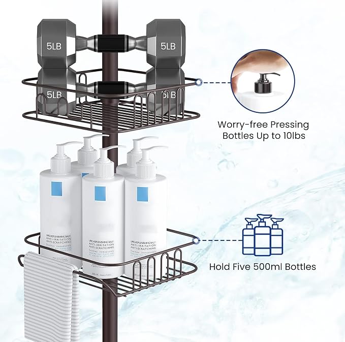 SEIRIONE Rustproof Shower Caddy Corner and Shower Organizer Corner - Image 3