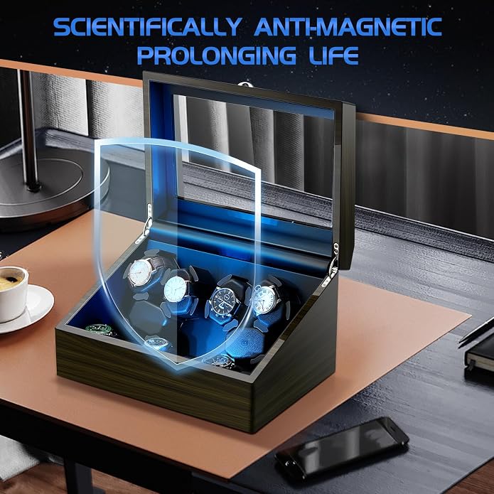 Watch Winder for Automatic Watches, Ultra Quiet Motor, 4 Automatic Watches and - Image 3