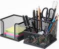 Pencil Holder for Desk, Dual-Compartment Mesh Desk Organizer Set, 2-Piece Set by Unknown