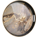 Round Black Marbling Decorative Tray by Leemxiiny