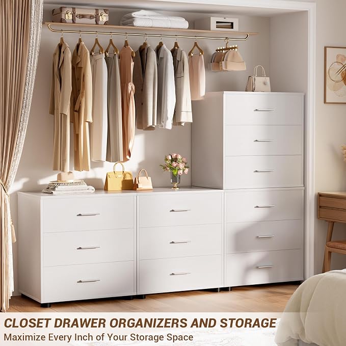 Aheaplus Closet Drawers Set of 2, Wood Closet Organizers and Storage - Image 2