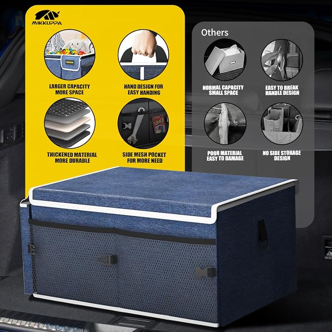 MIKKUPPA Car Trunk Organizer - 65L Collapsible Trunk Organizer - Image 7