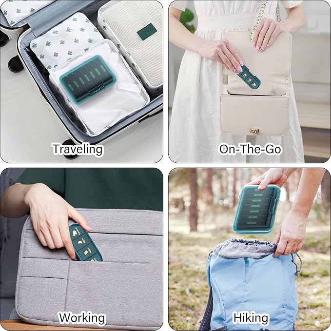 Weekly Pill Organizer 4 Times a Day, 7 Day Pill Box 4X, Portable - Image 5