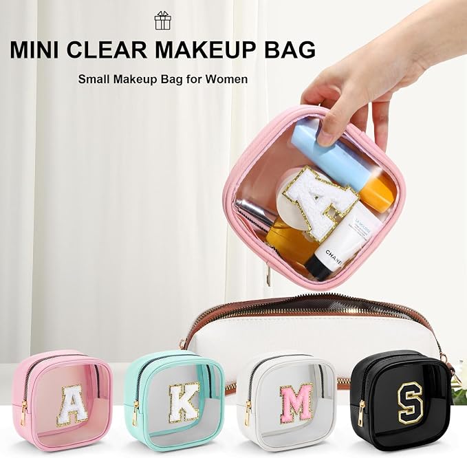 YOOLIFE Birthday Gifts Mini Initial Makeup Bag Travel Toiletry Bag - Image 7