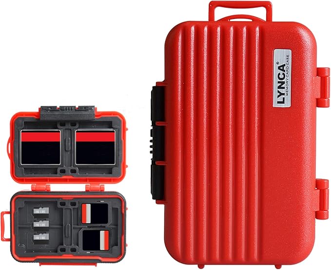 LYNCA 24 Slots Camera Memory Card Case Holder Water-Resistant Anti-Shock SD by LYNCA