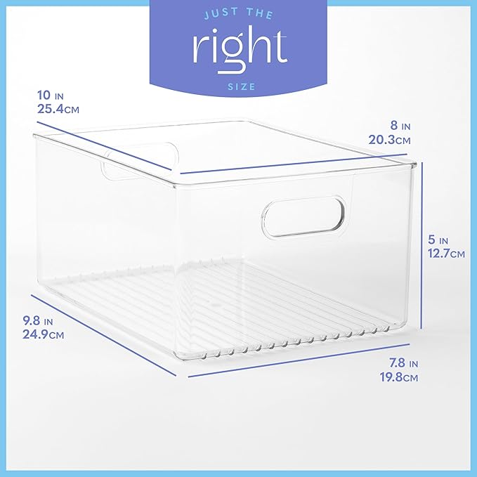 primebox Plastic Food Storage 4 Pack Clear Container Bin - Image 3