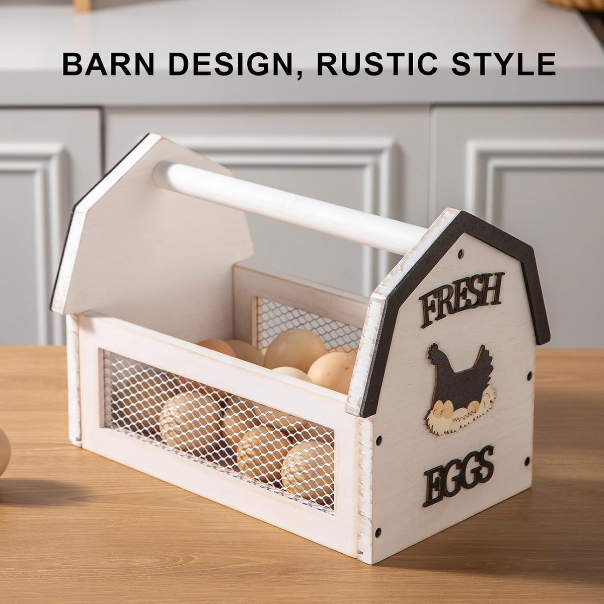 ZSHLXM Wood Farmhouse Egg Collecting Basket - Gather Fresh Eggs from
