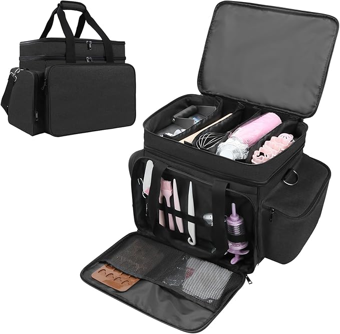 Baking Supplies Storage Bag for Bakers/Pastry Chefs, Cake Decorating Tool Caddy by TUSIASC