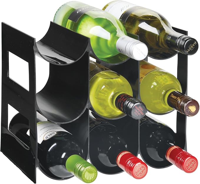 mDesign Plastic Water Bottle Organization/Wine Rack Storage Organizer by mDesign