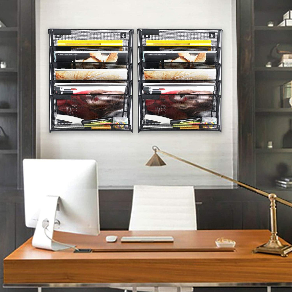 samstar 2 Pack Wall File Organizer, 6-Tier Wall Mount Paper Holder