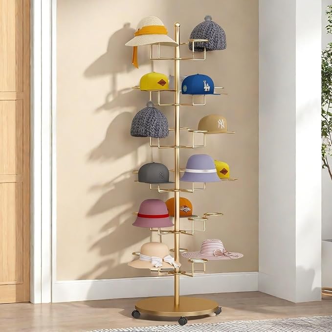 Hat Rack Stand 30-Hooks, Hat Display Stand Metal, Hat Display by Ticreelor