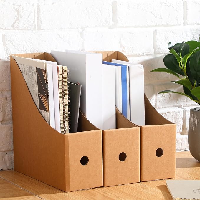 Thenshop 24 Pcs Cardboard Magazine File Holders Magazine Book Bin Box - Image 6