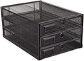 Annova Desk Organizer Wire Mesh 3 Tier Sliding Drawers Paper by LivingNecessities