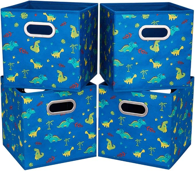 i BKGOO Cloth Storage Bins Set of 4 Thick Fabric Drawers Foldable Cubes Basket by iBKGOO