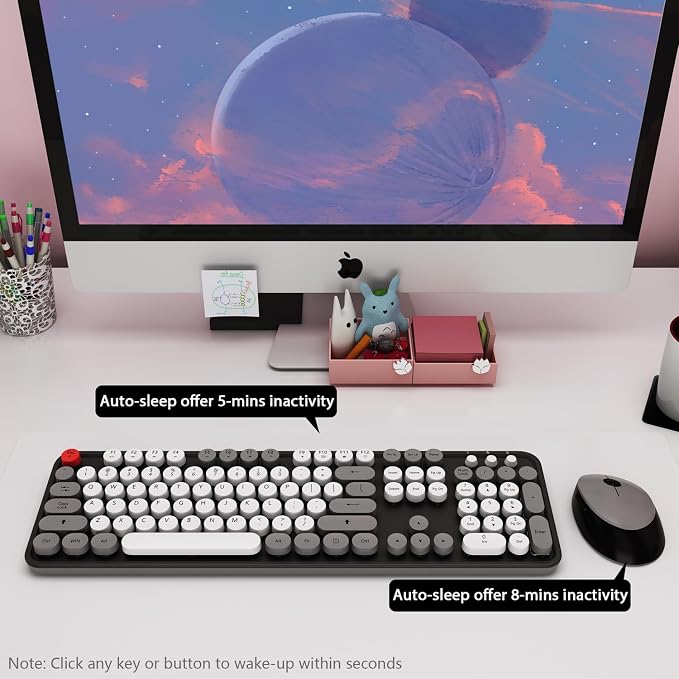 Wireless Keyboard and Mouse, KOOTOP Cute Keyboard and Mouse, 2.4G Wireless - Image 4